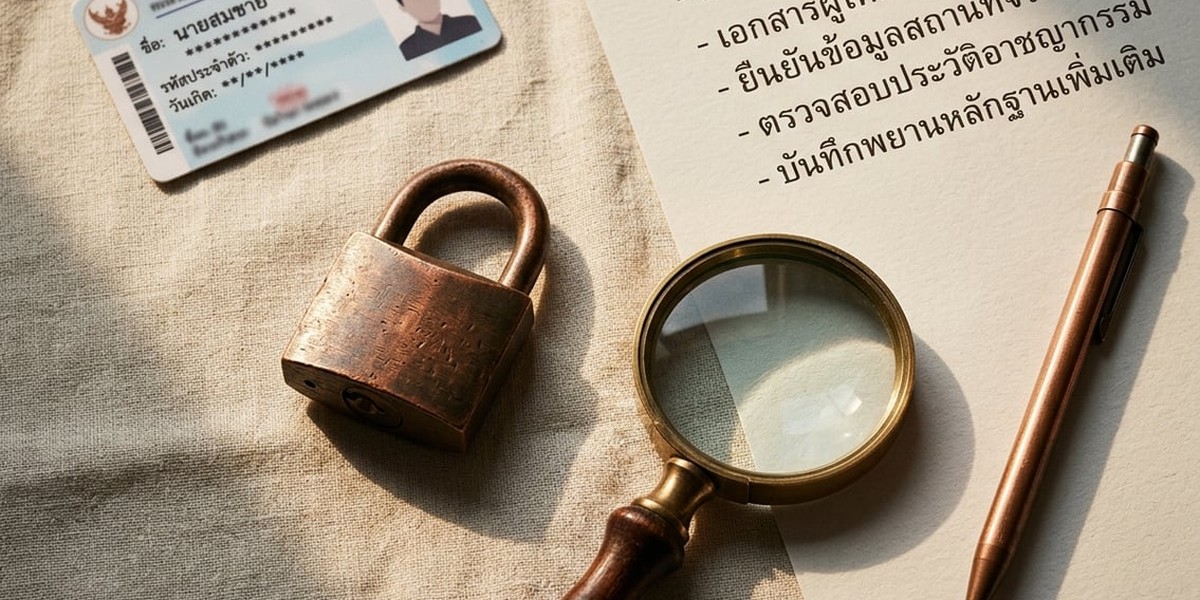 ภาพประกอบขั้นตอนการตรวจสอบความปลอดภัยของเว็บหวยออนไลน์ พร้อมสัญลักษณ์แม่กุญแจและใบรับรอง